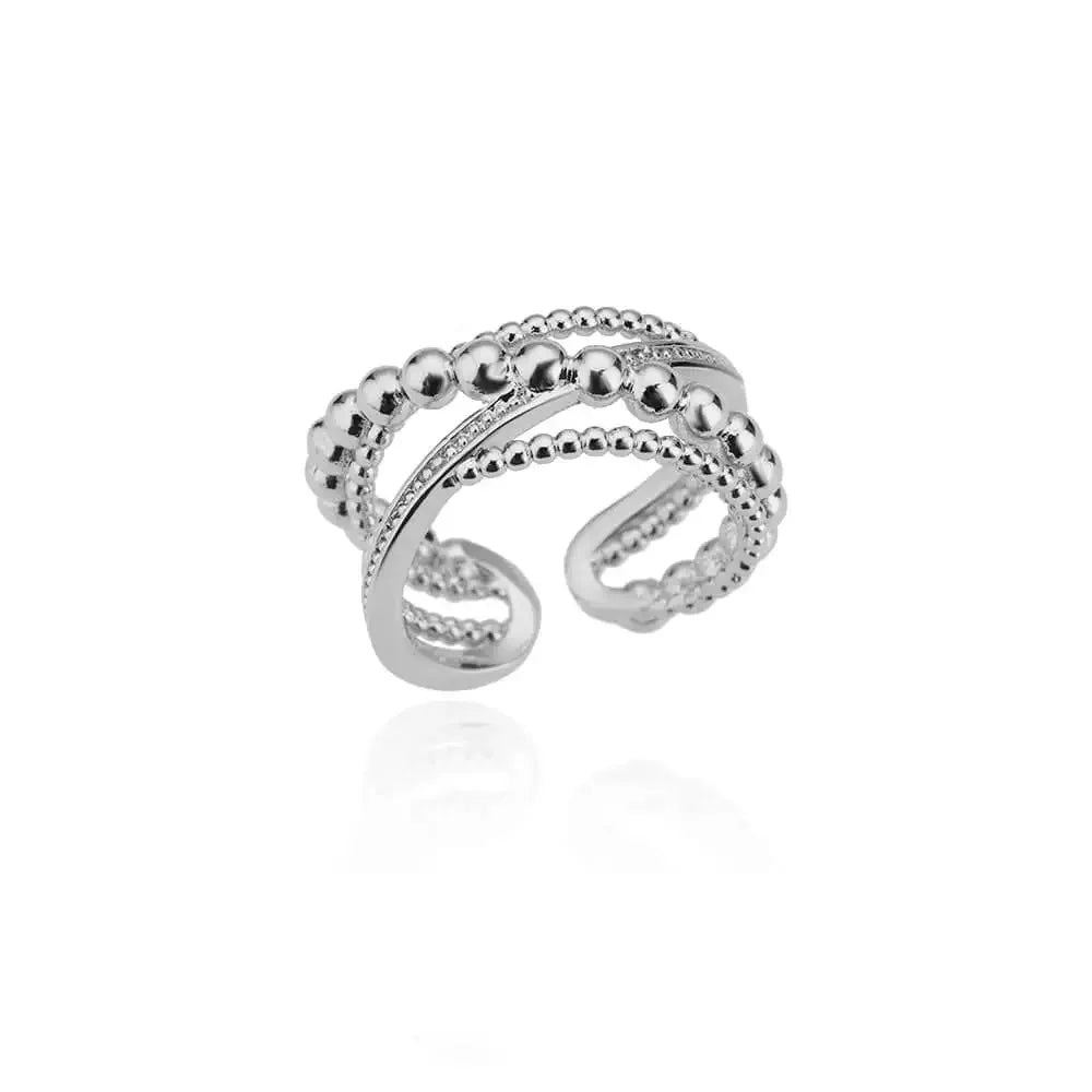 Zirkon Geometrische Ringe Für Frauen Gold Farbe Edelstahl Öffnung Ring