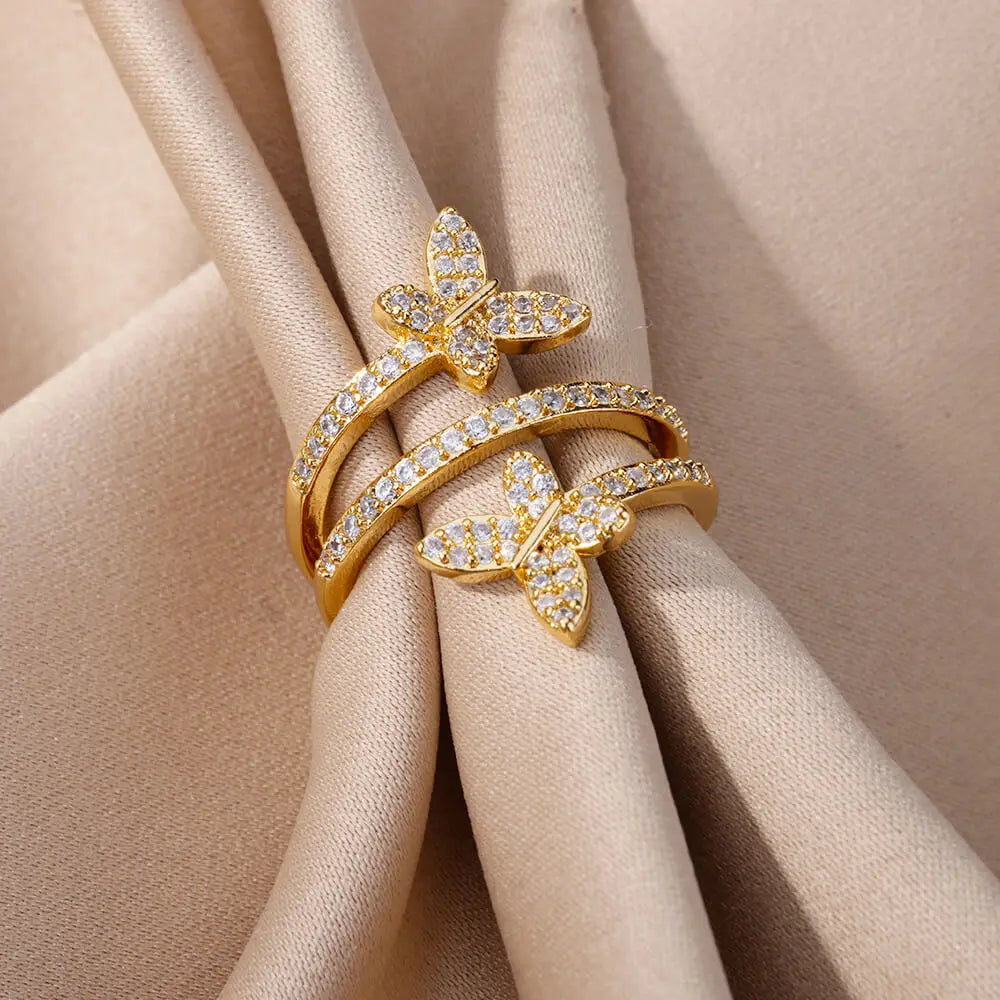 Zirkon Schmetterling Ringe