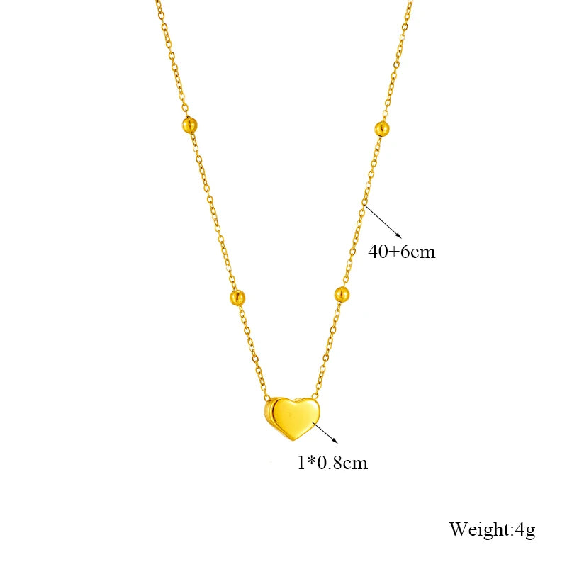 316L Edelstahl Goldene Herz Liebes Kette