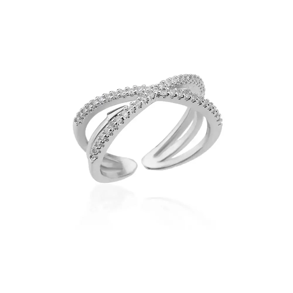 Zirkon Geometrische Ringe Für Frauen Gold Farbe Edelstahl Öffnung Ring